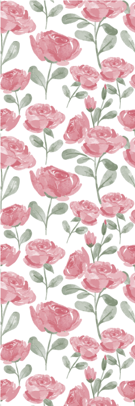 Bedroom vinyl carpet in natural vintage rose design - TenStickers