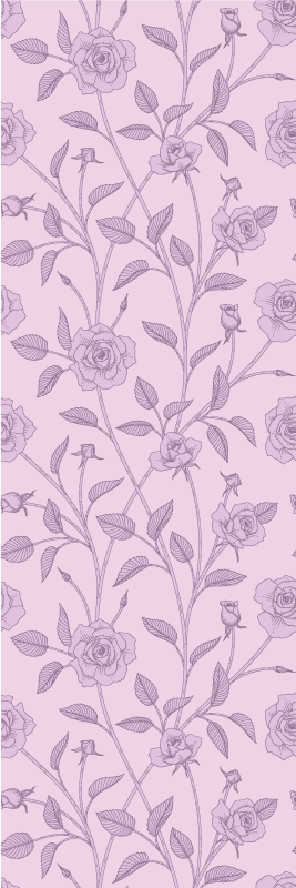 Bedroom vinyl carpet with vintage purple roses - TenStickers