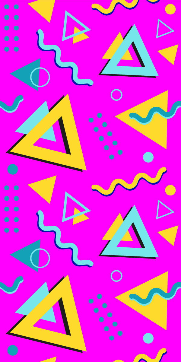 Bedroom vinyl carpet memphis retro 80s geometric shapes - TenStickers