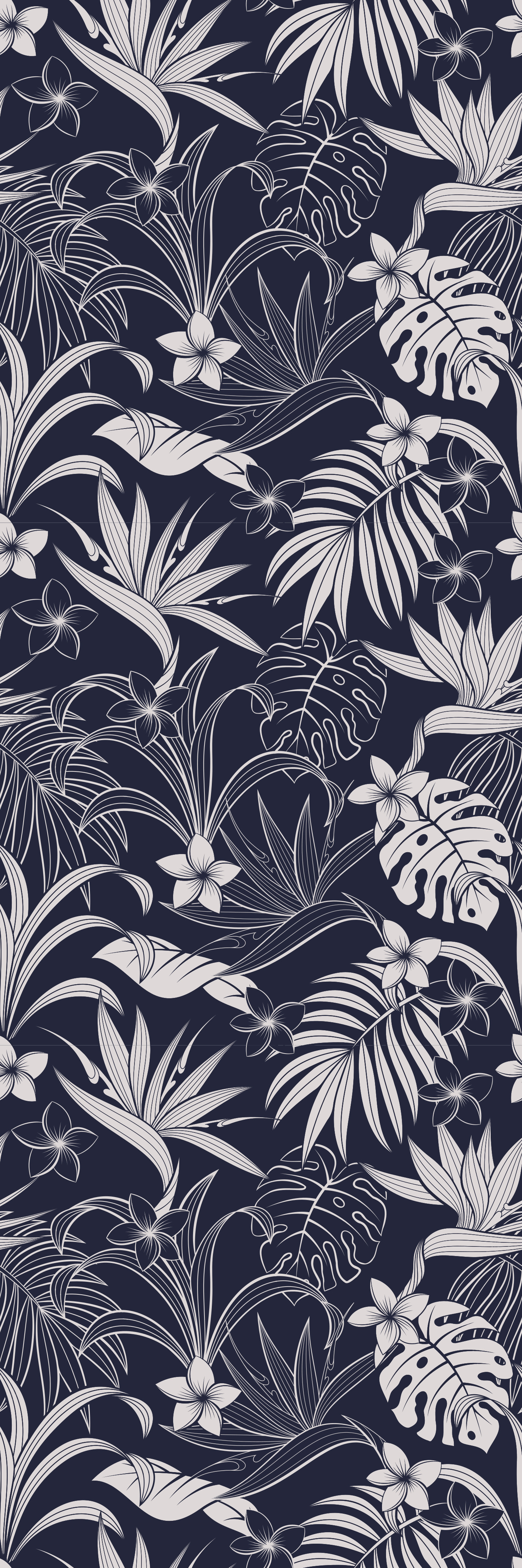 Gray tropical hamptons pattern bedroom vinyl carpet - TenStickers