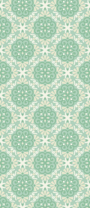 Bedroom vinyl carpet in nordic green floral design - TenStickers
