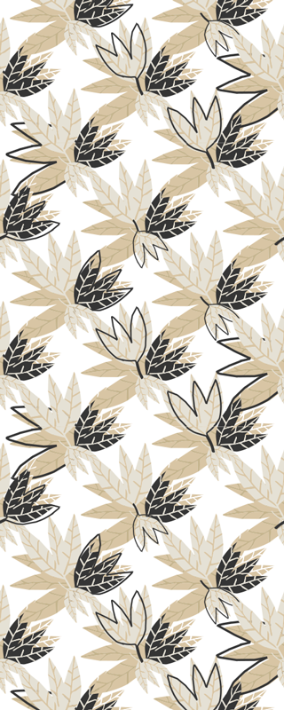 Bedroom vinyl carpet with nordic style brown leaves - TenStickers