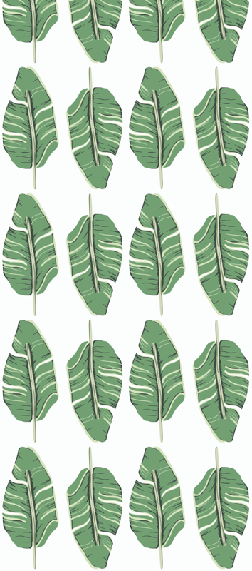 Bedroom vinyl carpet with nordic green leaf design - TenStickers