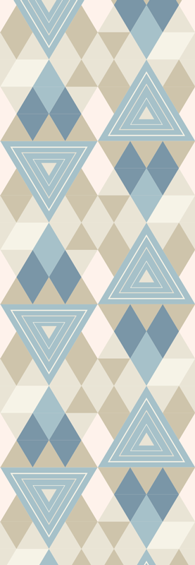 Bedroom vinyl carpet nordic geometric blue pattern - TenStickers