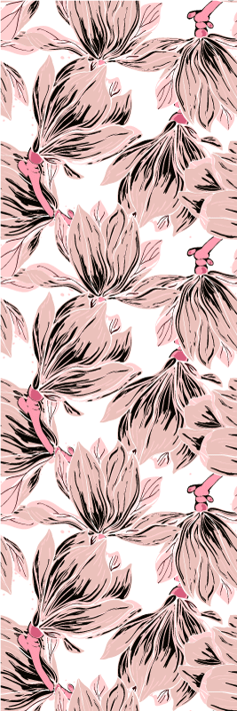 Bedroom vinyl carpet featuring white and pink magnolias - TenStickers
