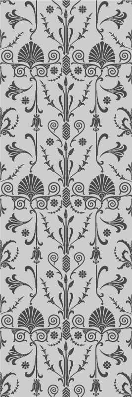 Bedroom vinyl carpet in french provincial gray floral - TenStickers