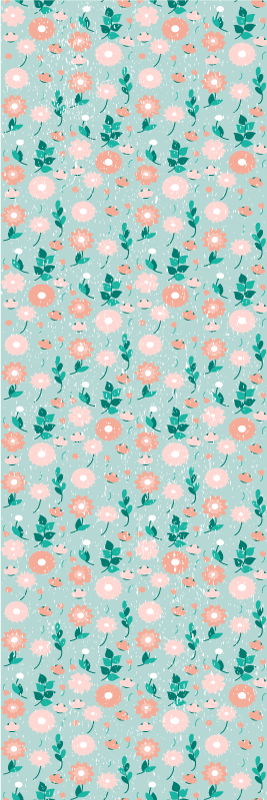 Bedroom vinyl carpet in blue floral shabby chic - TenStickers