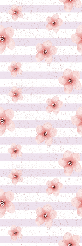 Bedroom vinyl carpet in shabby chic pink stripes - TenStickers