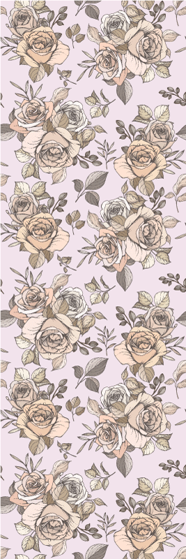 Bedroom vinyl carpet in shabby chic rose design - TenStickers