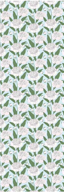 Bedroom vinyl carpet with white flowers design - TenStickers