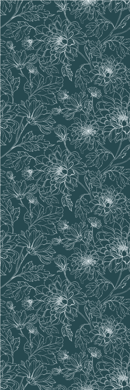 Bedroom vinyl carpet grandmillenial white florals - TenStickers