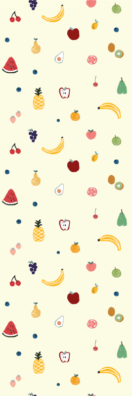 Bedroom vinyl carpet with colorful fruit pattern - TenStickers