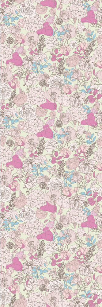 Floral grandmillenial style bedroom vinyl carpet - TenStickers
