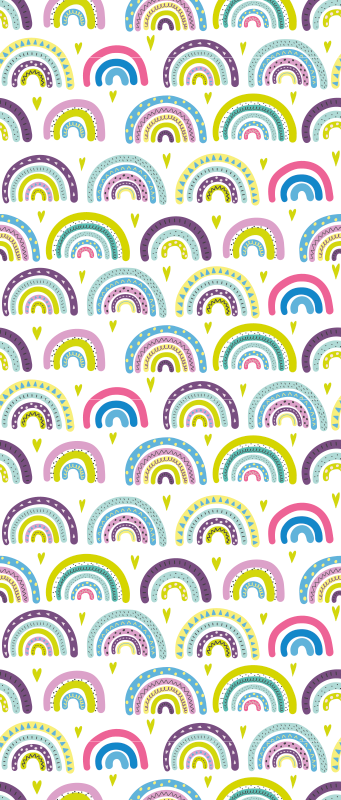 Bedroom vinyl carpet with colorful abstract rainbows - TenStickers