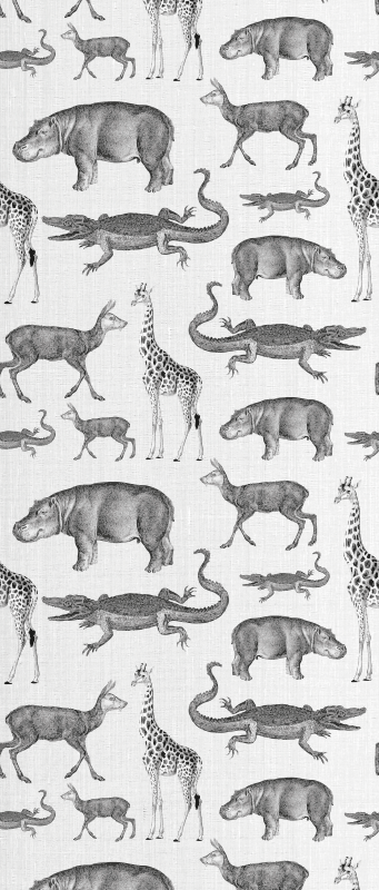 Bedroom vinyl carpet with safari animals and trees - TenStickers