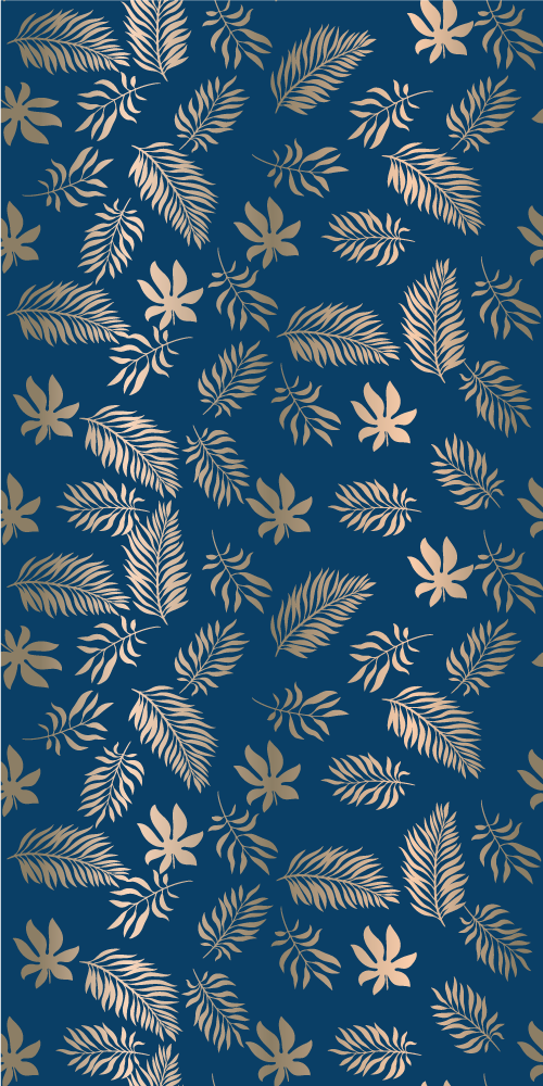Bedroom vinyl carpet with african blue flower design - TenStickers