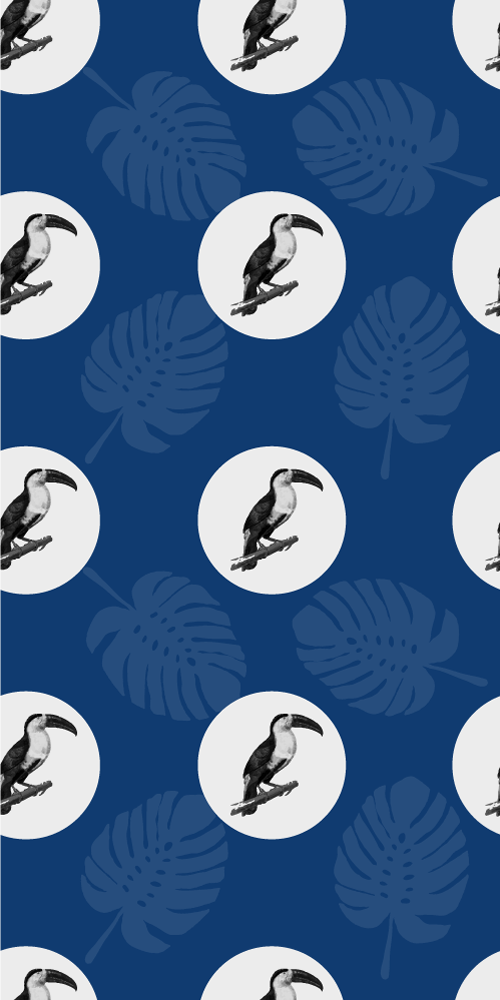 Bedroom vinyl carpet with african blue bird design - TenStickers