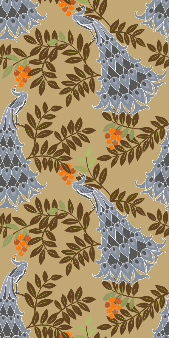 Bedroom vinyl carpet in african gray peacock design - TenStickers