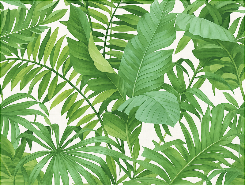 Tropical leaves motif bedroom vinyl carpet - TenStickers