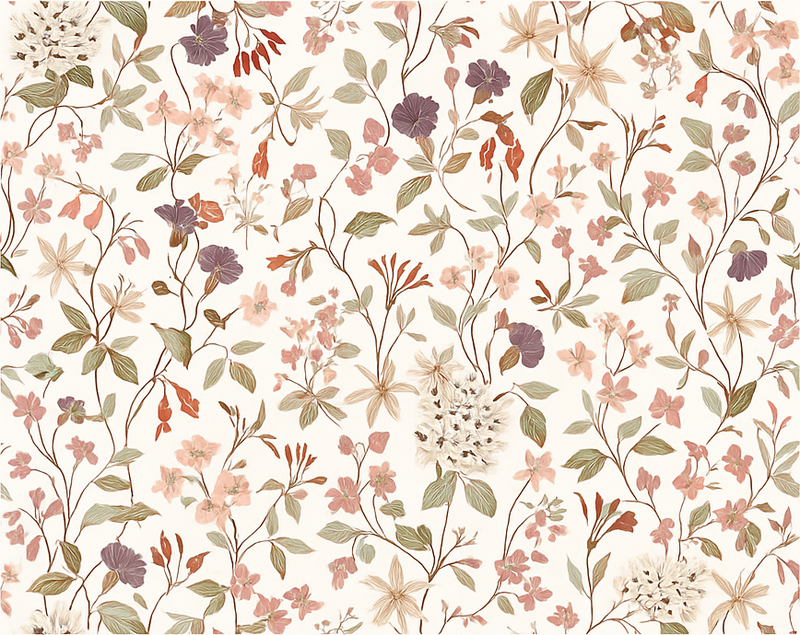 Bedroom vinyl carpet pink floral pattern - TenStickers