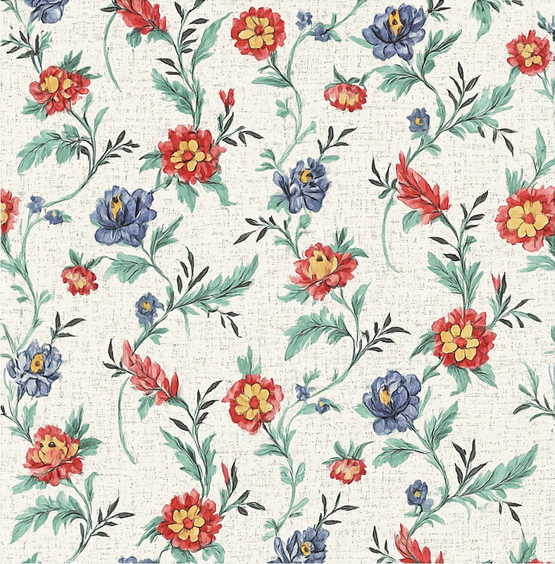 Bedroom vinyl carpet retro floral design - TenStickers