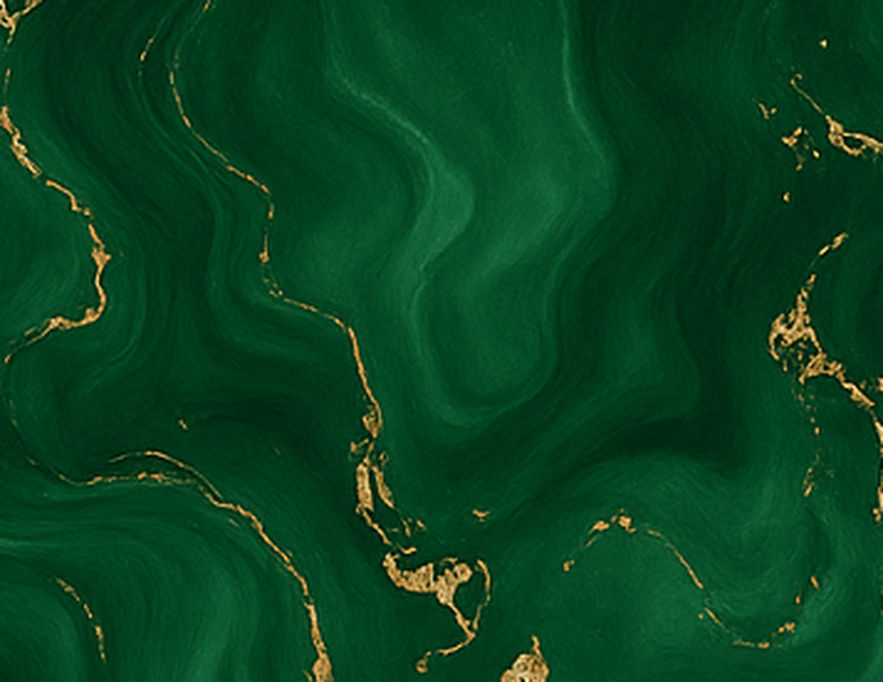 Bedroom vinyl carpet in emerald green gold marble - TenStickers