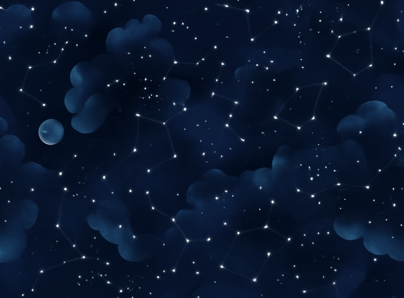 Bedroom vinyl carpet navy blue sky with stars design - TenStickers