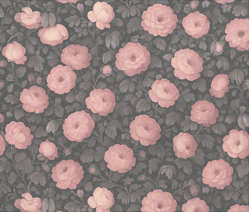 Bedroom vinyl carpet old pink floral pattern - TenStickers