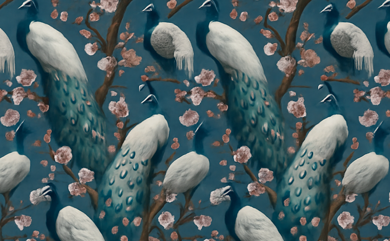 Bedroom vinyl carpet elegant beautiful peacocks - TenStickers