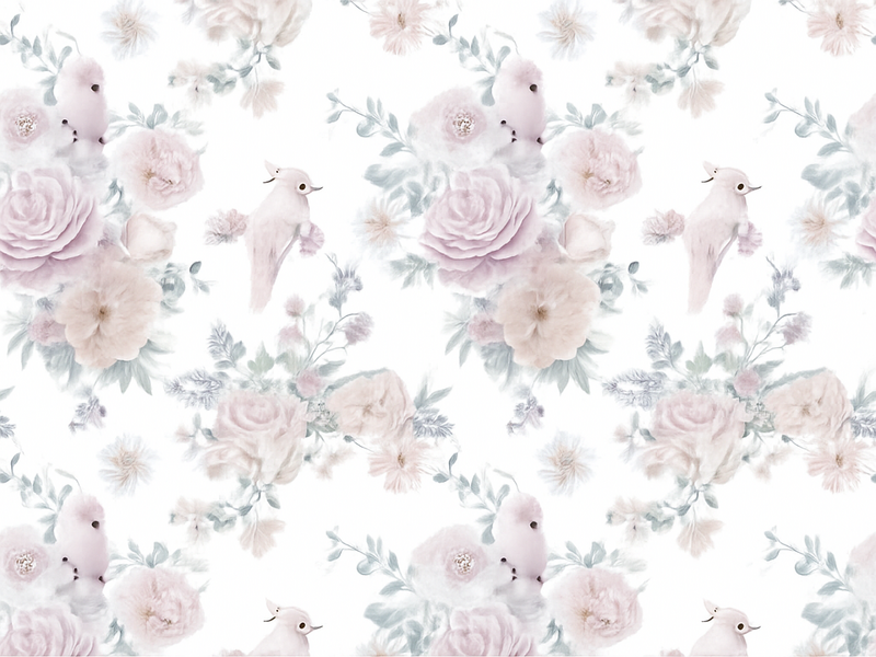 Grey elegant flower design bedroom vinyl carpet - TenStickers