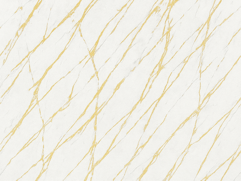 Bedroom vinyl carpet white stone with gold veins - TenStickers
