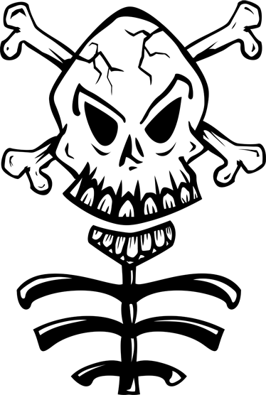 Bedroom vinyl carpet skull and trunk design - TenStickers