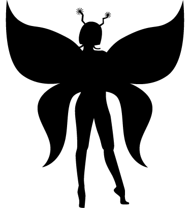 Bedroom vinyl carpet fairy silhouette with antennas - TenStickers