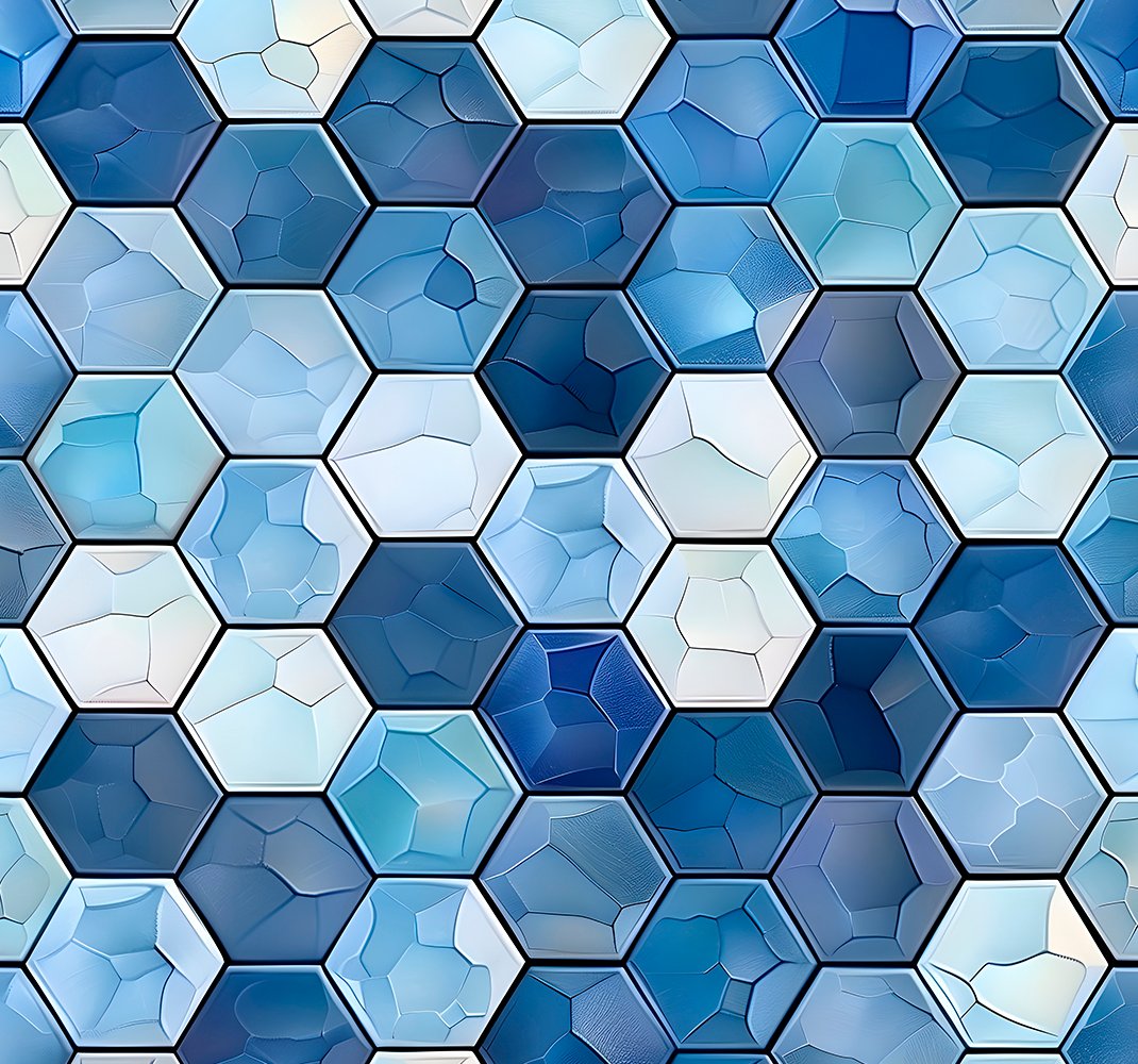 Office vinyl carpet with blue tile design - TenStickers