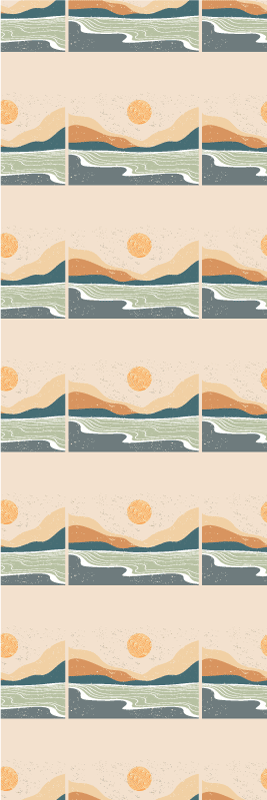 Abstract sunset mountains office vinyl carpet - TenStickers