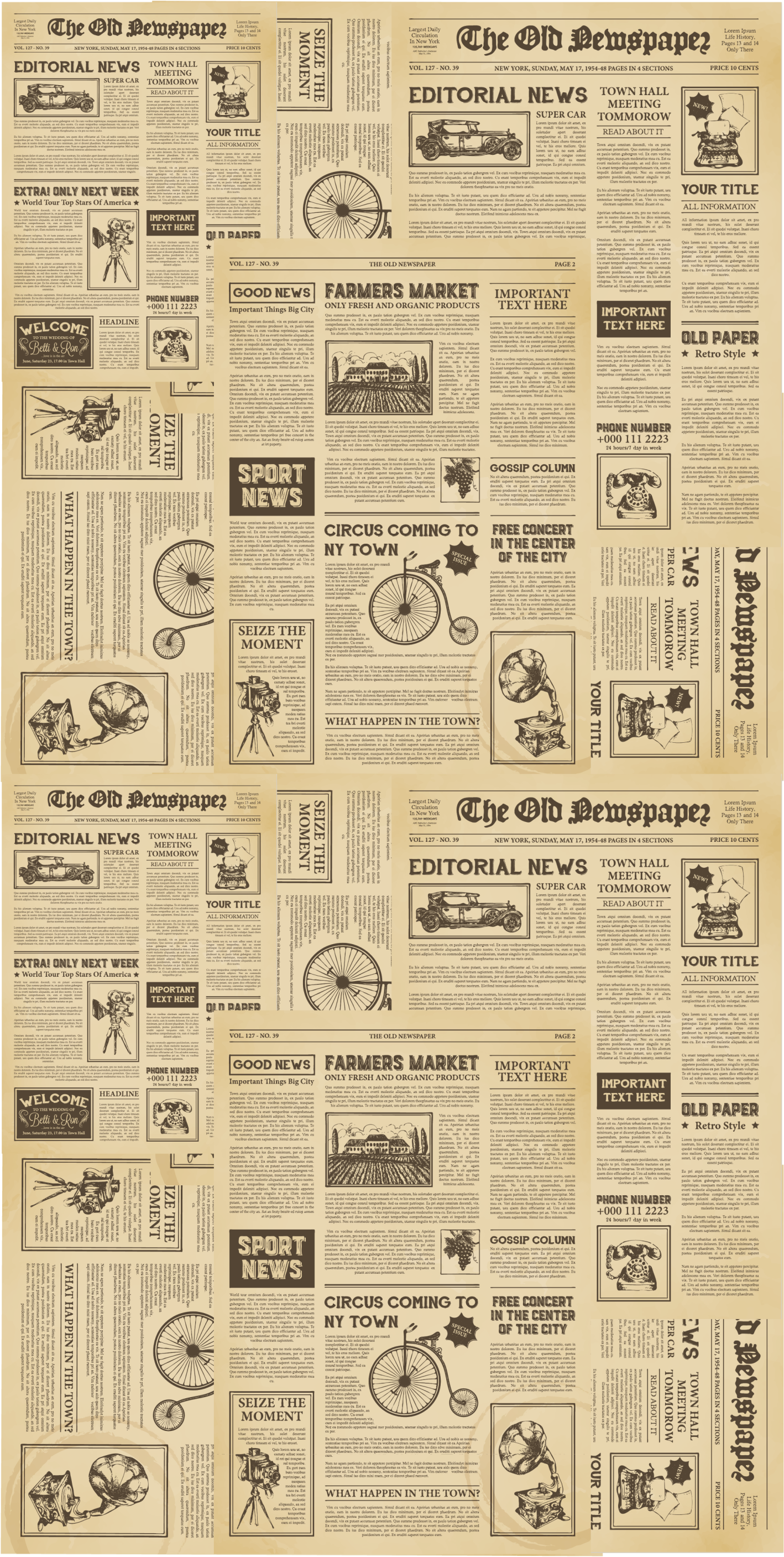 Office vinyl carpet vintage american newspaper design - TenStickers