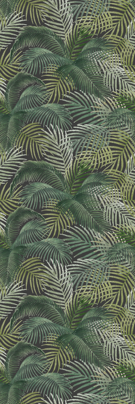 Green palm leaves office vinyl carpet - TenStickers