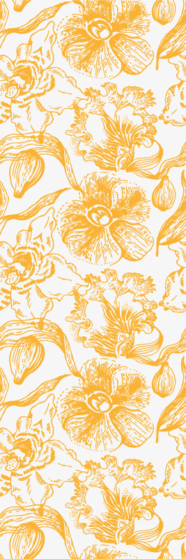 Office vinyl carpet with yellow orchid pattern - TenStickers