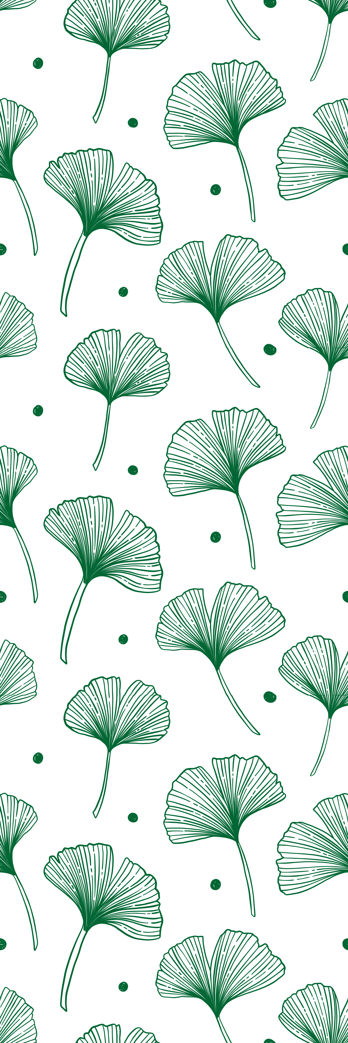 Office vinyl carpet big ginkgo green leaves - TenStickers