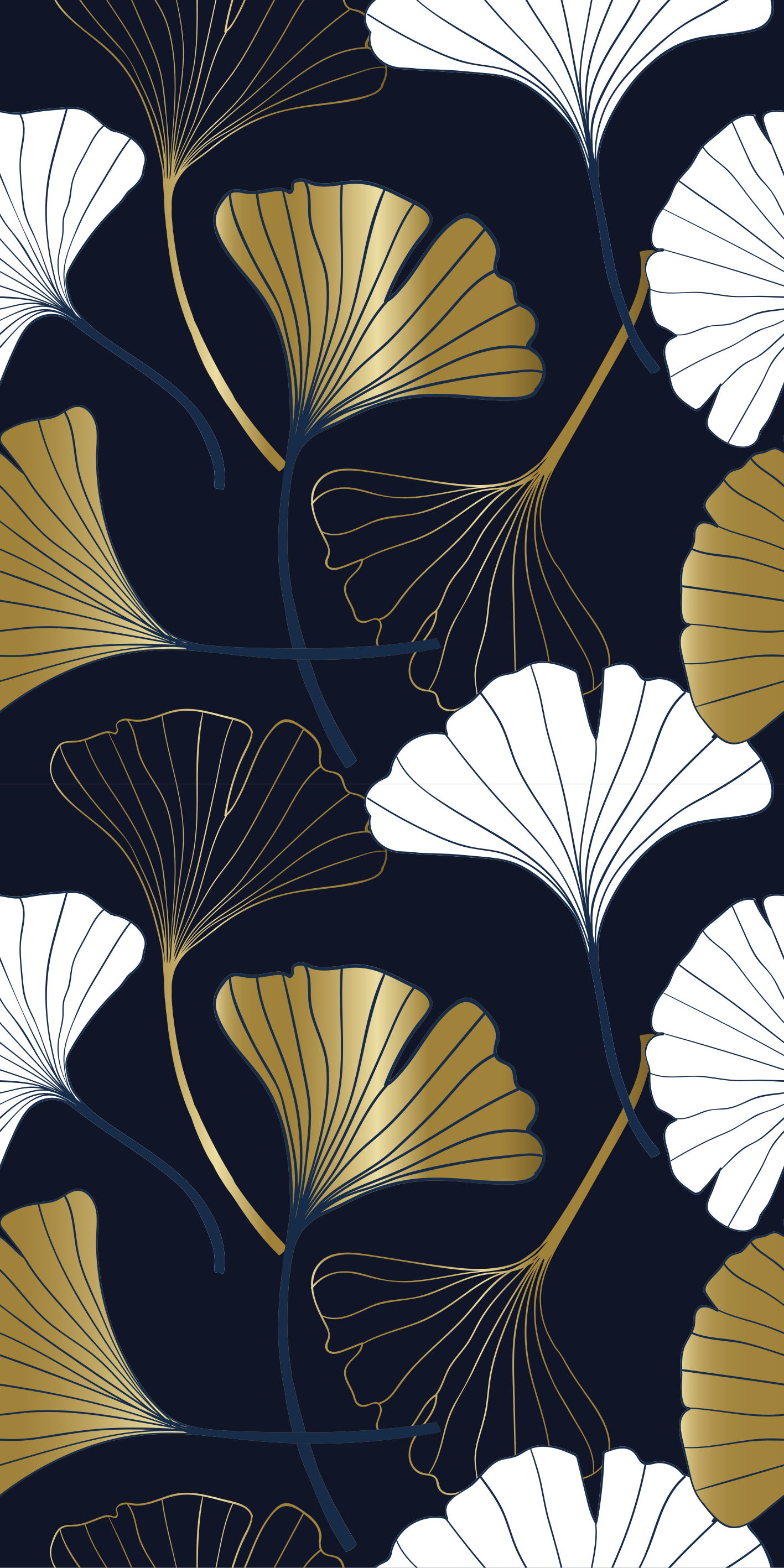 Office vinyl carpet with embossed ginkgo leaves - TenStickers