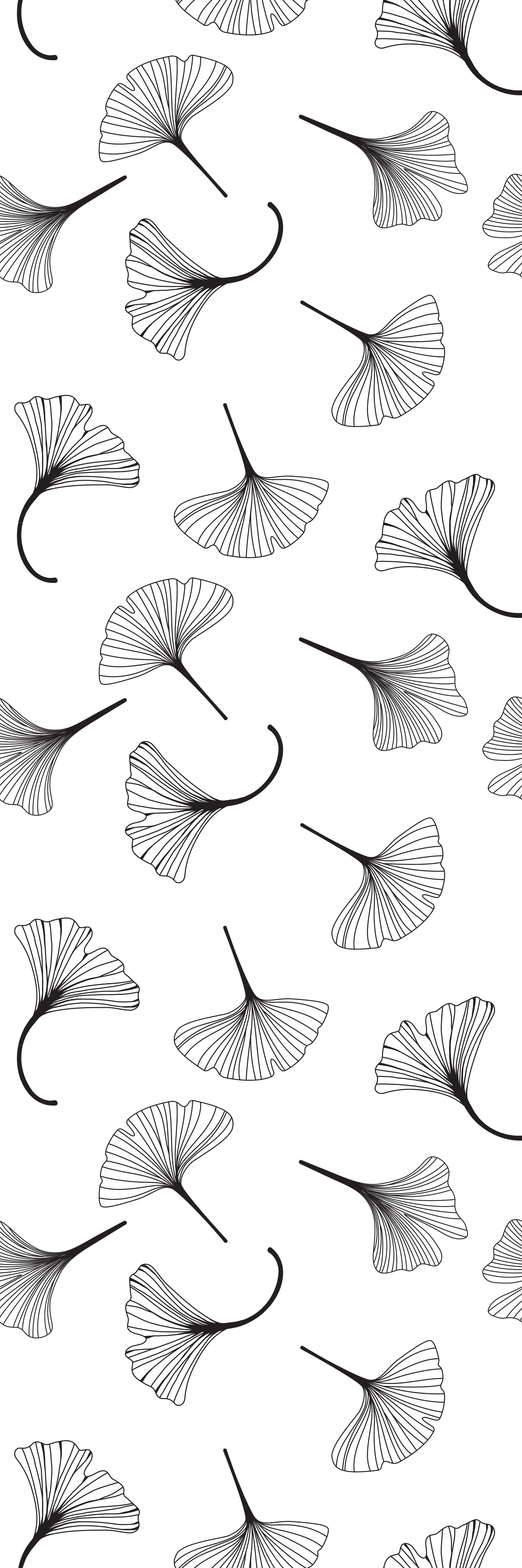 Office vinyl carpet ginkgo leaves black design - TenStickers