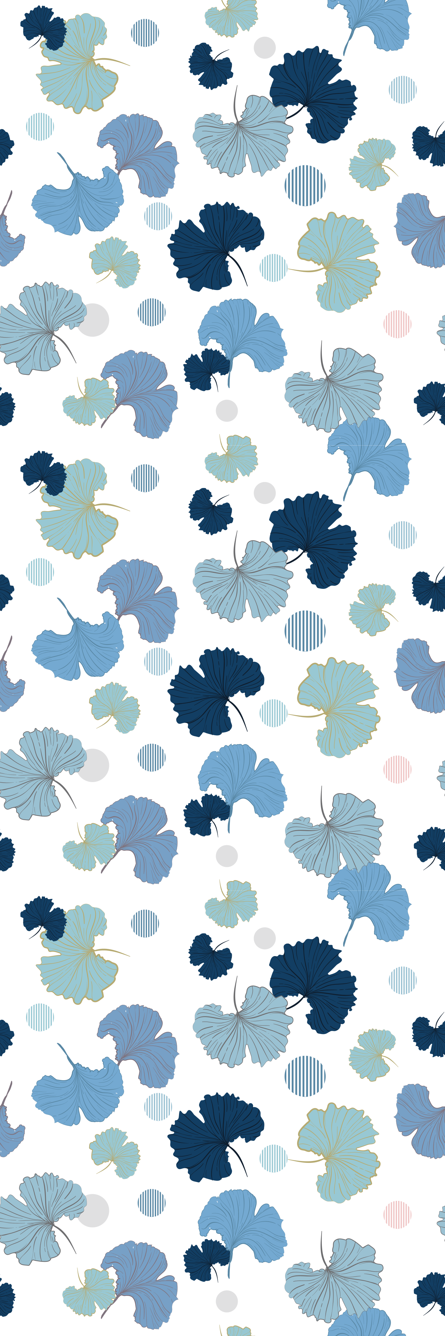 Office vinyl carpet blue ginkgo leaf design - TenStickers