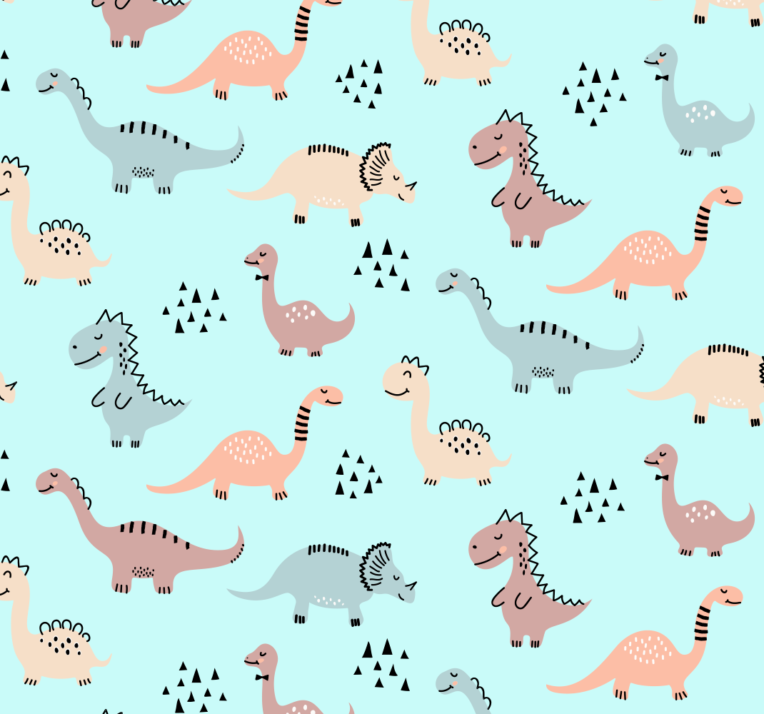 Bedroom vinyl carpet with blue background and dinosaurs - TenStickers