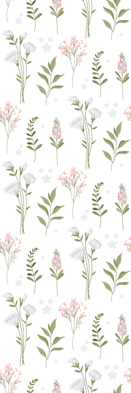 Bedroom vinyl carpet with minimalistic wildflower design - TenStickers