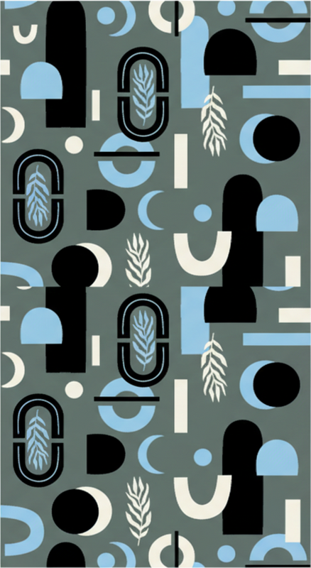 Bedroom vinyl carpet with geometric abstract design - TenStickers
