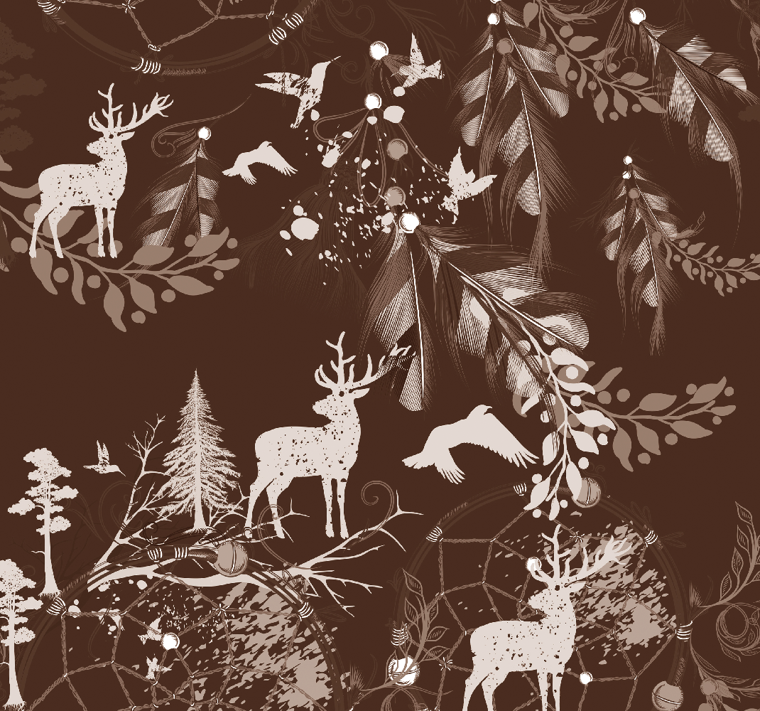 Bedroom vinyl carpet with decorative deer design - TenStickers