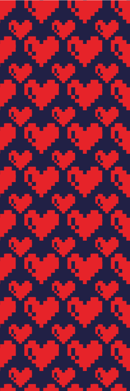 Bedroom vinyl carpet with a geometric red heart pattern - TenStickers