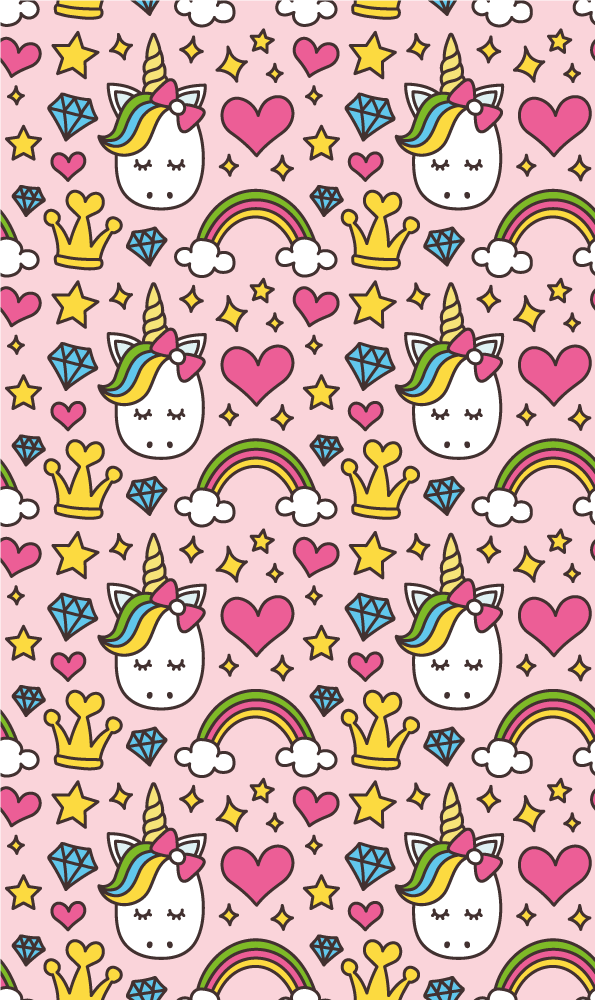Cute rainbows and unicorns bedroom vinyl carpet - TenStickers