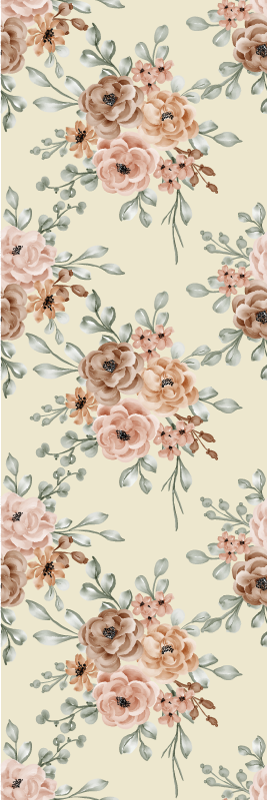 Bedroom vinyl carpet with romantic large rose painting - TenStickers