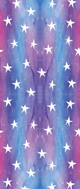 Bedroom vinyl carpet in purple cosmos with stars - TenStickers